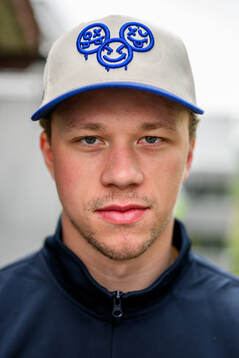 Lucas Raymond of Sweden poses for a portrait at a press