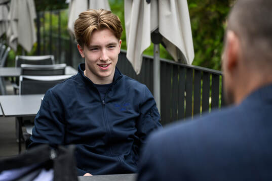 Viggo Björck of Sweden at a press event