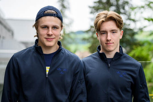 Ivar Stenberg and Viggo Björck of Sweden pose for a