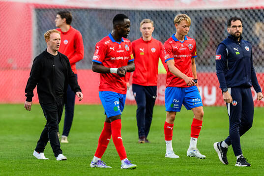 Helsingborgs manager Stevie Grieve deppar