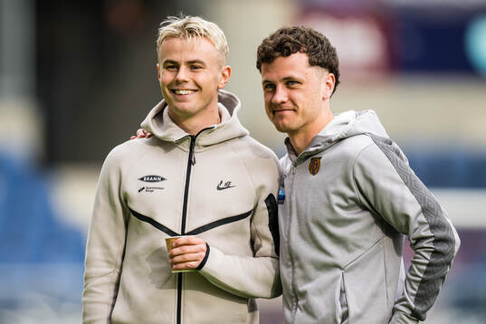 Kristall Mani Ingason of Brann and David Johannsson of