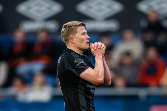 Kristian Eriksen of Brann looks dejected