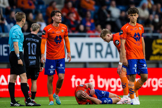 Olafur Gudmundsson of Aalesund with an injury
