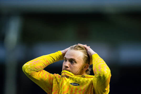 Goalkeeper Simen Vidtun Nilsen of Brann looks dejected