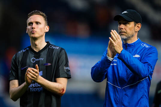 Joachim Soltvedt and head coach Freyr Alexandersson of