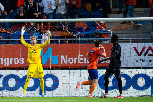 Henrik Melland  of Aalesund celebrates