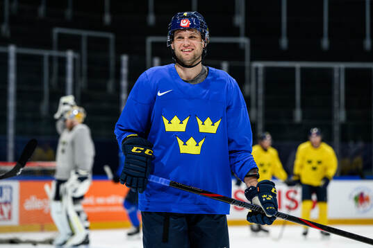 Jacob Larsson of Sweden at a practice session