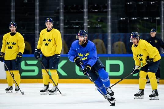 Mattias Ekholm of Sweden at a practice session