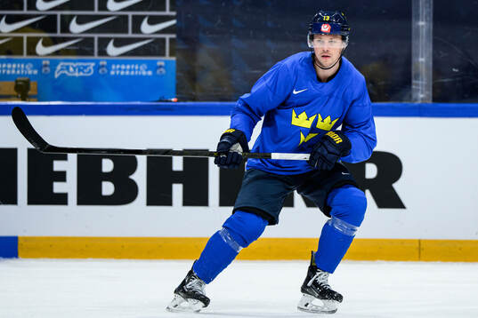 Lucas Raymond of Sweden at a practice session