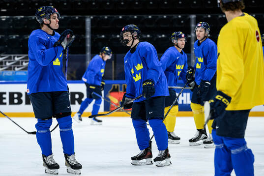 Anton Frondell and Viggo Björck of Sweden at a practice