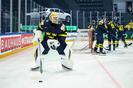 Goaltender Arvid Söderblom of Sweden