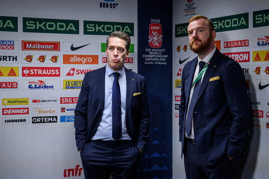 Head coach Sam Hallam and director of national teams Anders