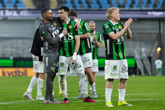 GAIS målvakt Mergim Krasniqi och Samuel Salter