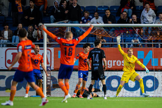 Henrik Melland  of Aalesund celebrates