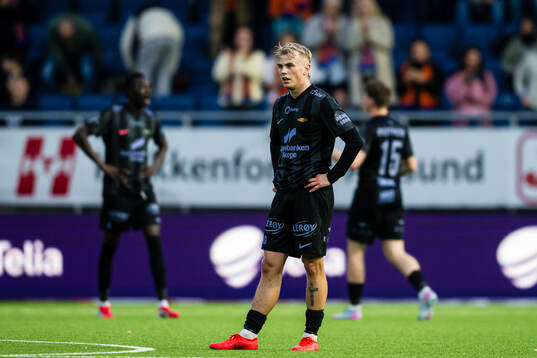 Kristall Mani Ingason of Brann looks dejected