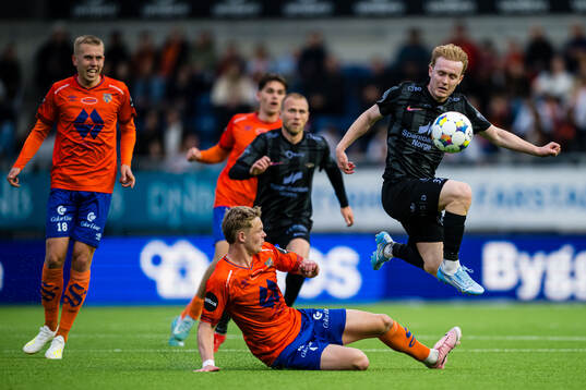 Simen Vatne Haram of Aalesund and Markus Haaland of Brann