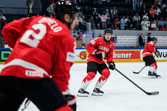 Macklin Celebrini of Canada