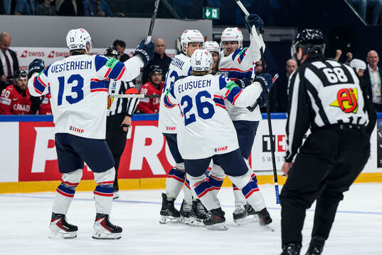 Eskild Bakke Olsen of Norway celebrates