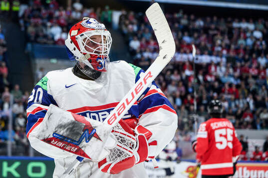 Goaltender Tobias Normann of Norway