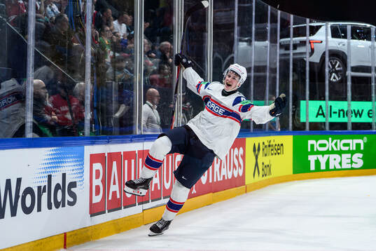 Tinus Luc Koblar of Norway celebrates