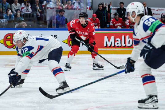 Macklin Celebrini of Canada