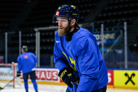 Mattias Ekholm of Sweden at a practice session