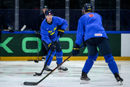Lucas Raymond of Sweden at a practice session