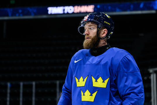 Mattias Ekholm of Sweden at a practice session