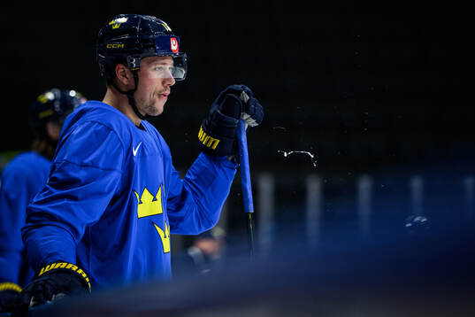 Lucas Raymond of Sweden at a practice session