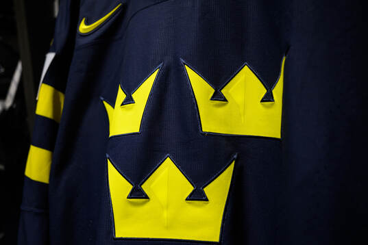 The jersey of Sweden in Sweden’s dressing room