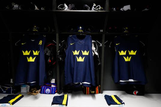 The jerseys of Mattias Ekholm, Robert Hägg and Erik