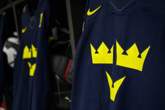 Jerseys of Sweden in Sweden’s dressing room