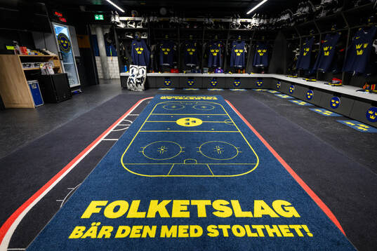 Interior view of Sweden’s dressing room