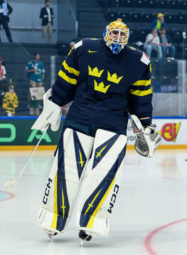 Goaltender Magnus Hellberg of Sweden