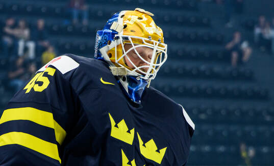 Goaltender Magnus Hellberg of Sweden