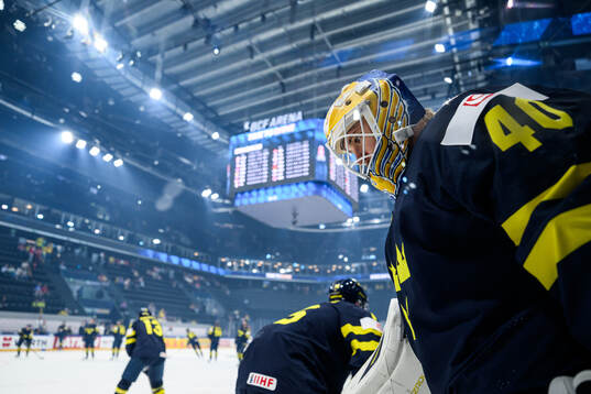 Goaltender Arvid Söderblom of Sweden