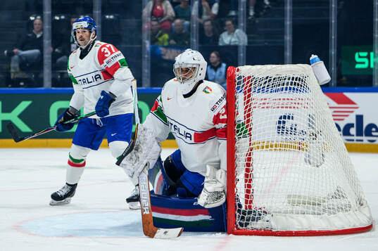 Goaltender Damian Clara of Italy