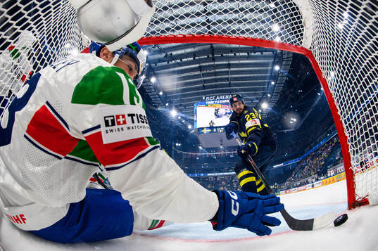 Matt Bradley of Italy and Oliver Ekman-Larsson of Sweden