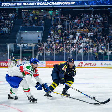 Ivan Deluca of Italy and Mattias Ekholm of Sweden