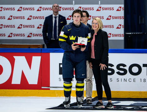 Ivar Stenberg of Sweden is awarded Player of the Match for