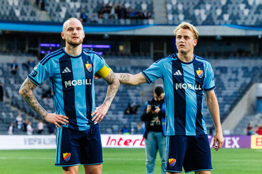 Djurgårdens Adam Ståhl och Oskar Fallenius deppar