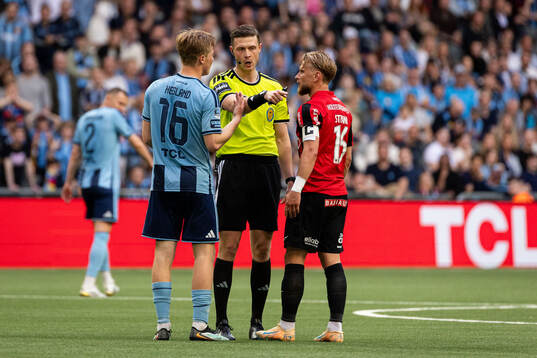 Djurgårdens Bo Hegland, Domare Erik Mattsson, och