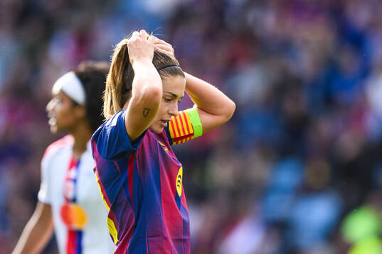 Alexia Putellas of Barcelona looks dejected