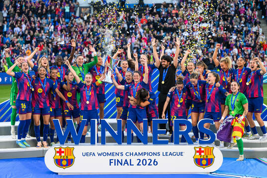 Players of Barcelona celebrate