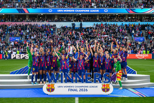 Players of Barcelona celebrate