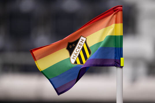 Hörnflagga med Häckens klubbmärke