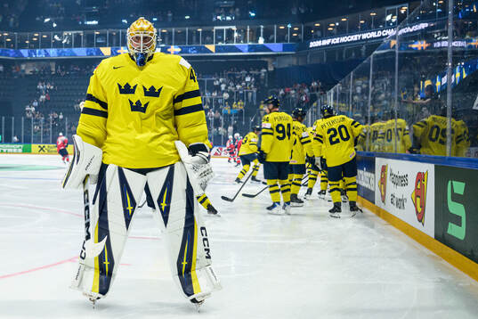 Goaltender Magnus Hellberg of Sweden
