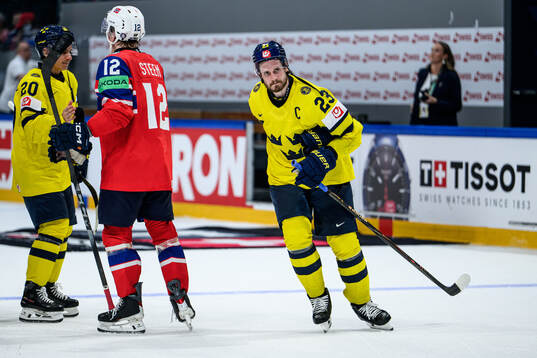 Oliver Ekman-Larsson of Sweden looks dejected