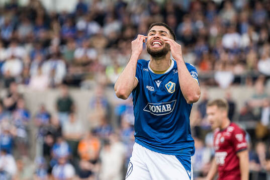 Halmstads Omar Faraj reagerar