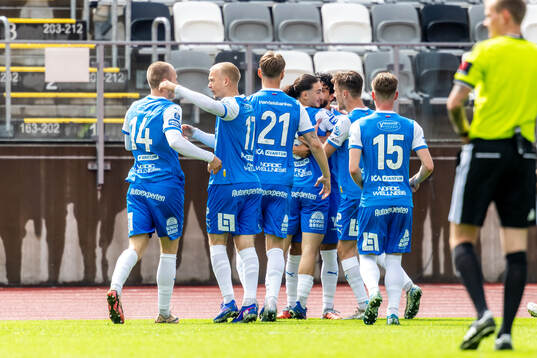 Oddevolds Leonardo Farah Shahin har gjort 1-0 och jublar